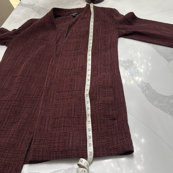 Eileen Fisher burgundy/brown tweed jacket with two side pockets women’s size XS - Picture 8 of 9